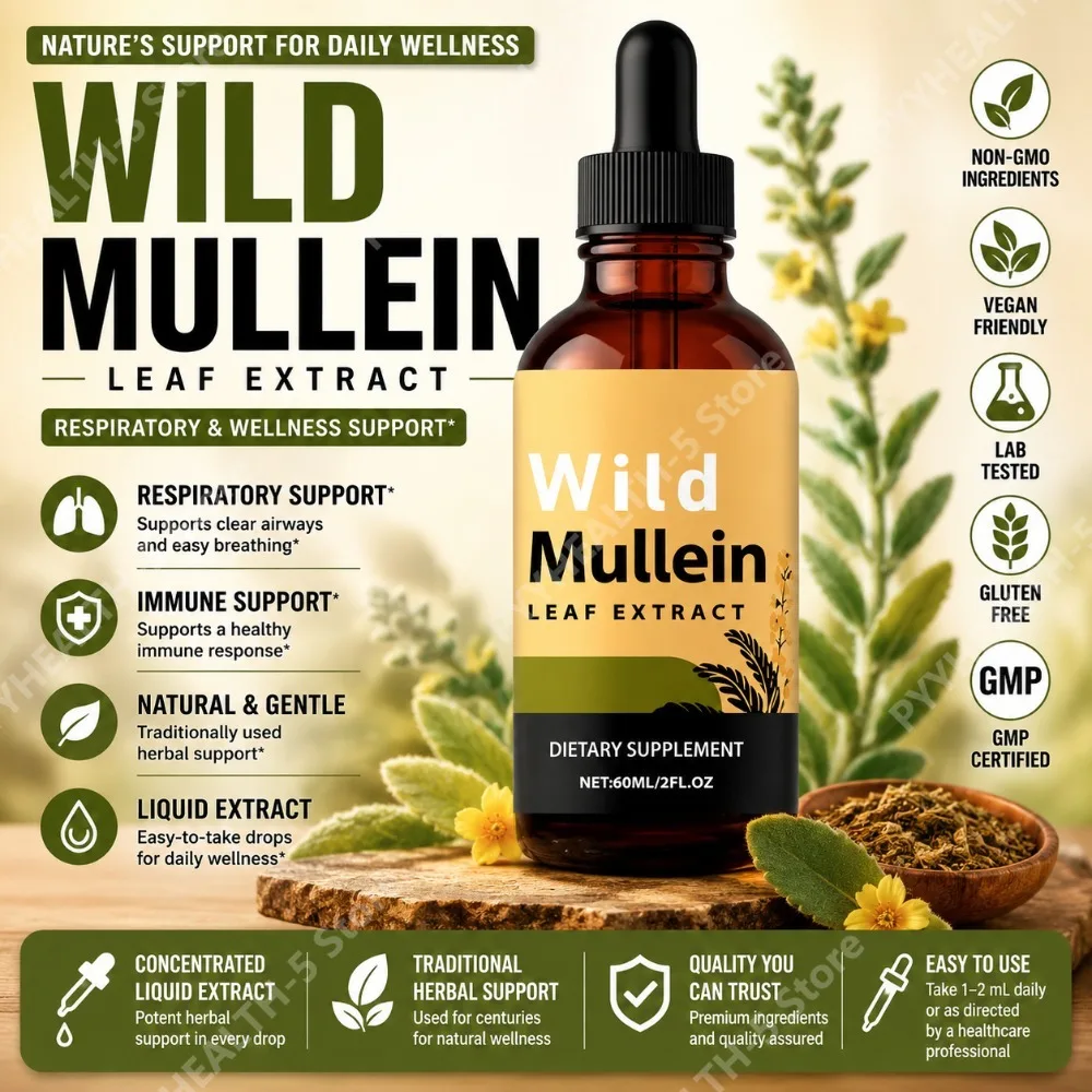 Herbal Wellness Liquid - Wild Mullein Leaf Drops with Ginger