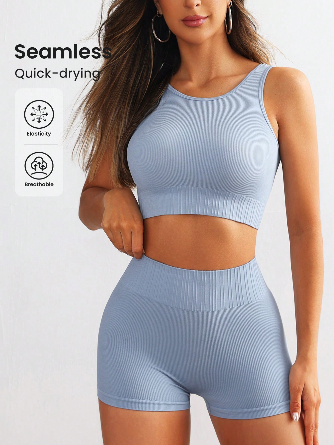 Women Seamless Ribbed Yoga Set - đánh giá và giá Herbal Yoga